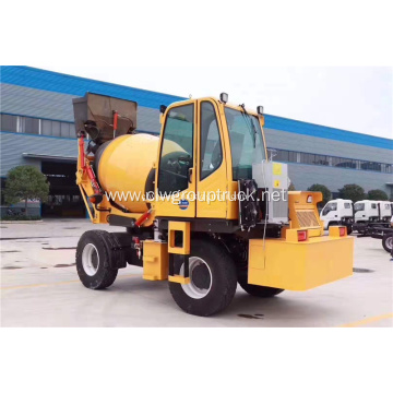 Self-feeding cement mixing engineering work vehicle